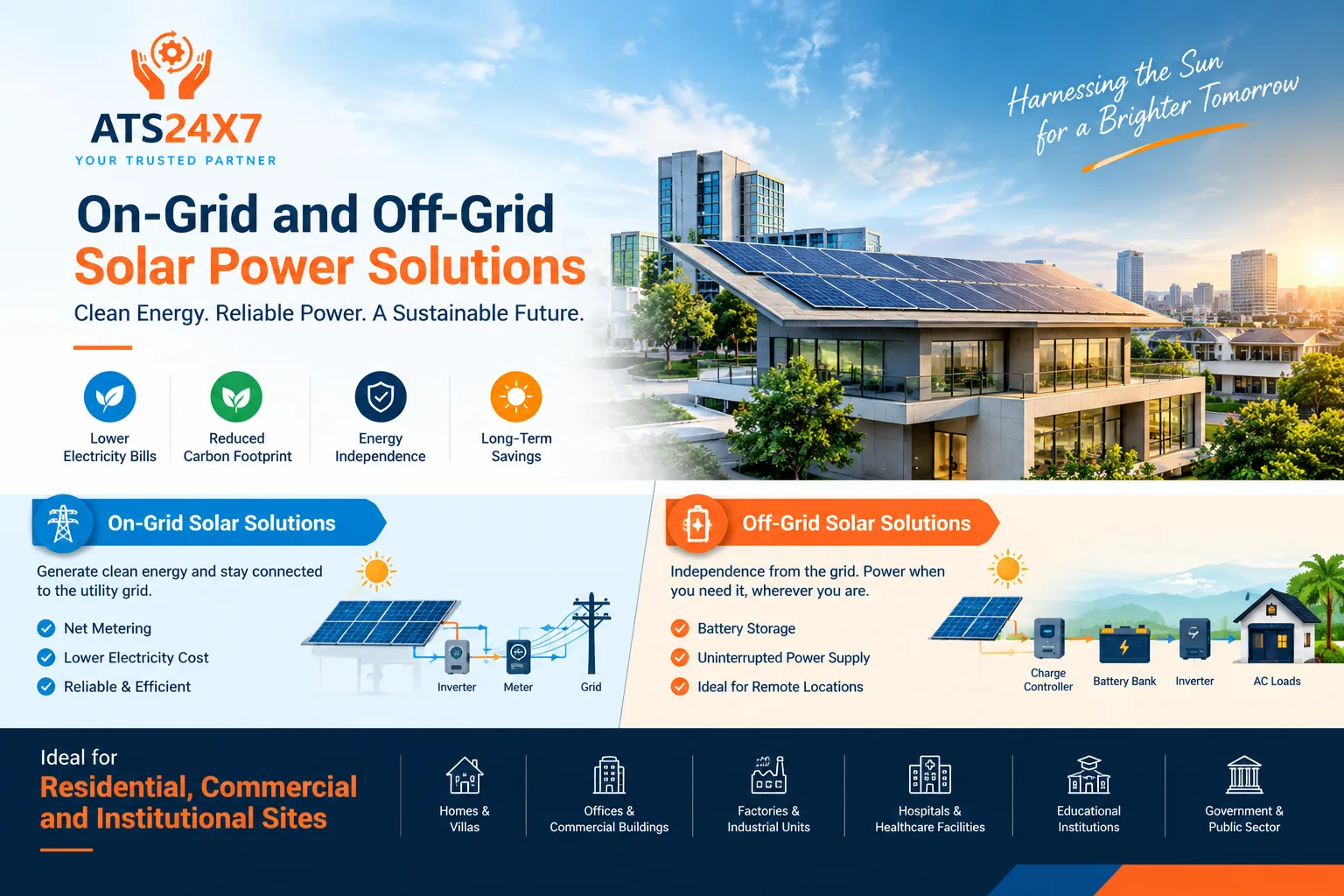 On-grid and off-grid solar power solutions